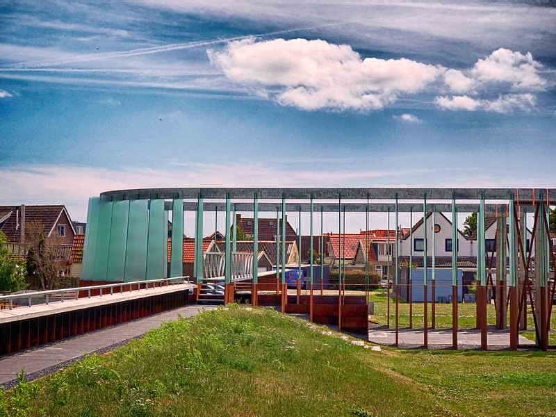 Stavoren, kunstwerk Verbeelding van het Blokhuis (op fundamenten van de vroegere vestingwerken), 4-7-2019